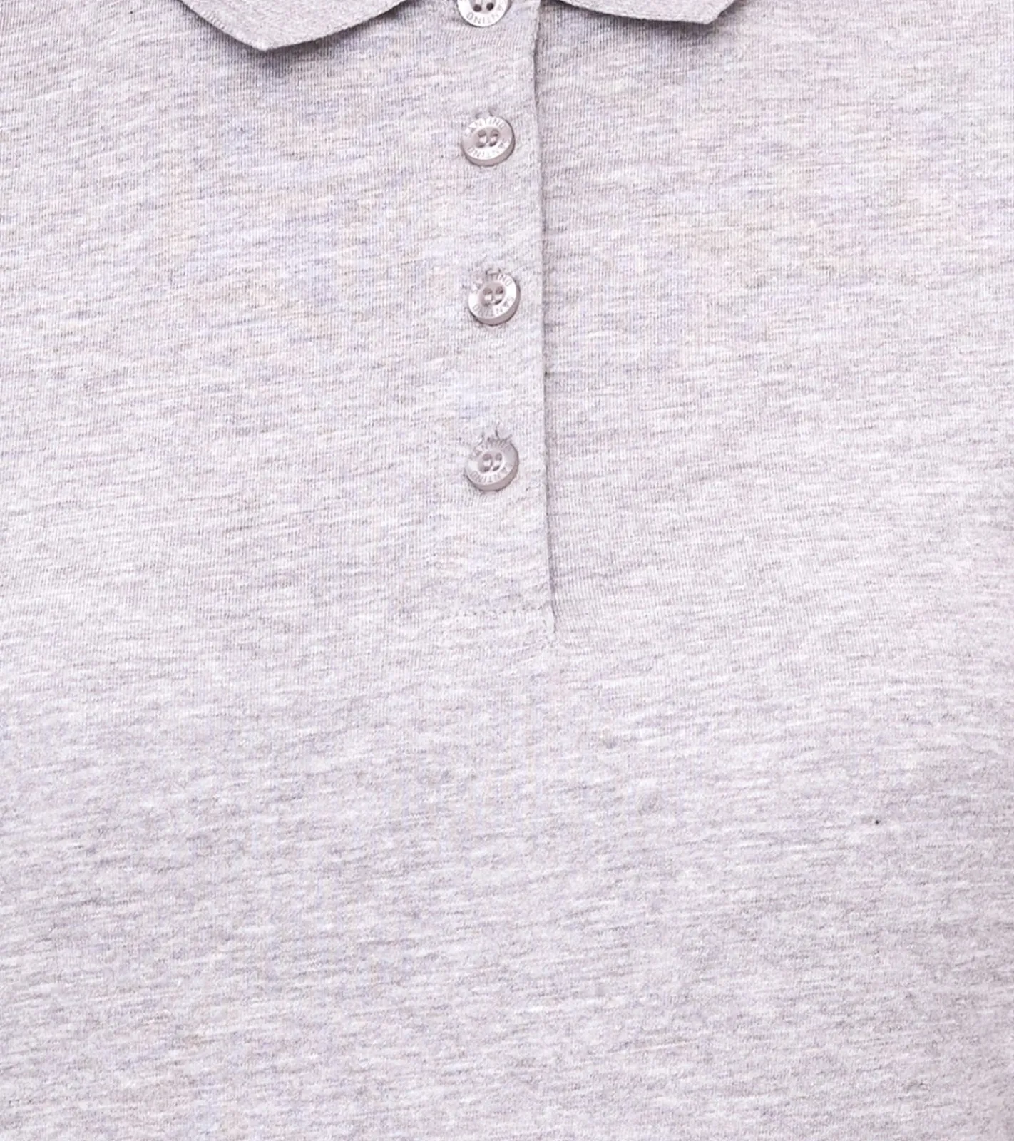 Poloshirts & Blusen*SANTINO Polo-Shirt aus Bio-Baumwolle Polo-Hemd mit 4er Knopfleiste Kurzarm-Shirt meliert Grau Damen