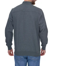 Pullover & Sweater*SANTINO Herren schlichter Troyer-Pullover Herbst-Pulli mit Baumwollanteil Freizeit-Pullover Grau