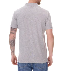 Poloshirts & Blusen|Hemden & Poloshirts*SANTINO Mathias Polo-Shirt aus Bio-Baumwolle Polo-Hemd mit 3er Knopfleiste Kurzarm-Shirt meliert 180 gr/m2 Grau