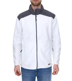 Jacken & Mäntel*SANTINO Toronto Herren Fleece-Jacke mit Reißverschlusstaschen Übergangs-Jacke Weiß/Grau