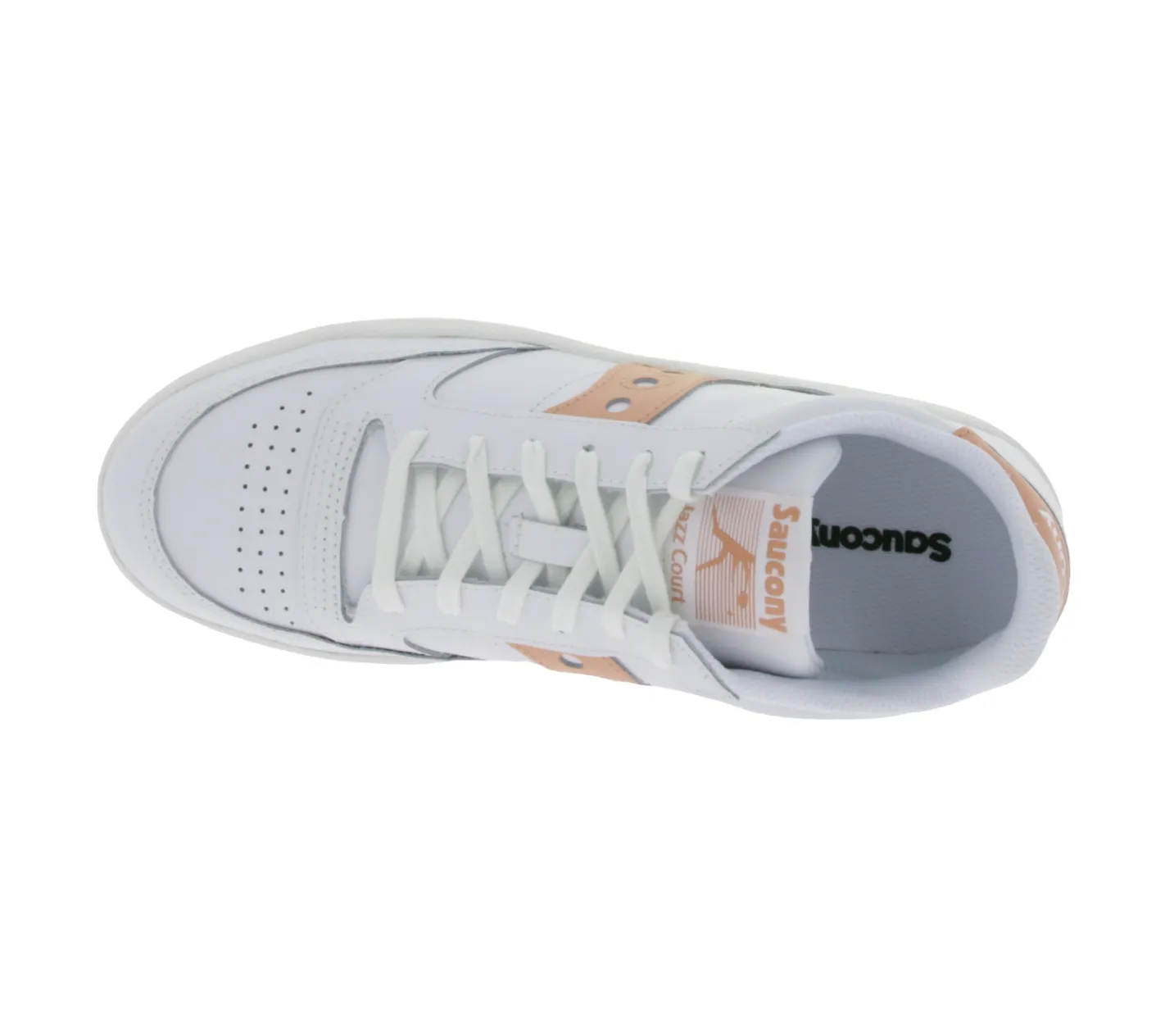 Sneaker & Turnschuhe*Saucony Jazz Court Damen Turnschuhe Echtleder mit EVA Zwischensohle S60759-8 Weiß/Rosa