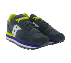 Sneaker & Turnschuhe*Saucony Jazz Triple Damen Sneaker sportliche Low-Top Turnschuhe mit Echtleder-Anteil S60530-25 Dunkelgrau