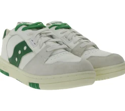 Turnschuhe & Sneaker*Saucony Sonic Low Herren Sneaker aus Echtleder Turn-Schuhe Alltags-Halbschuhe S70788-1 Weiß/Grün