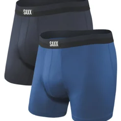 Unterwäsche|Unterwäsche & Socken*Saxx Underwear Herren Kurze Unterhosen Sport Mesh Bb Fly 2pk Boxer Blau