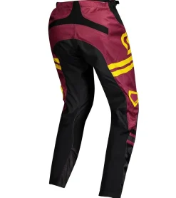 Sportunterbekleidung|Radsport*SCOTT Pant 350 Herren Moto-Cross Hose Motorsport-Kleidung mit Leder-Knie 273392 6425 Weinrot/Gelb