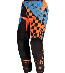Sportunterbekleidung|Radsport*SCOTT Pant 350 Herren Moto-Cross Hose Motorsport-Kleidung mit Leder-Knie 263434 1454 Schwarz/Orange/Blau