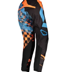Sportunterbekleidung|Radsport*SCOTT Pant 350 Herren Moto-Cross Hose Motorsport-Kleidung mit Leder-Knie 263434 1454 Schwarz/Orange/Blau