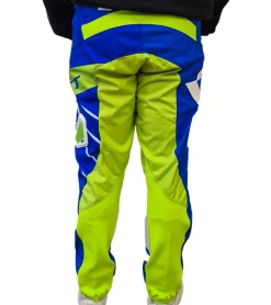 Sportunterbekleidung|Radsport*SCOTT Pant 350 Herren Moto-Cross Hose Motorsport-Kleidung mit Unterschenkel-Manschette 246911 1029 Blau/Grün/Weiß