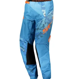 Sportunterbekleidung|Radsport*SCOTT Pant 350 Kinder Moto-Cross Hose Motorsport-Kleidung mit Leder-Knie und Ratschenverschluss 263439 1454 Blau/Orange