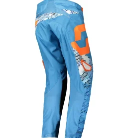 Sportunterbekleidung|Radsport*SCOTT Pant 350 Kinder Moto-Cross Hose Motorsport-Kleidung mit Leder-Knie und Ratschenverschluss 263439 1454 Blau/Orange