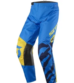 Sportunterbekleidung|Radsport*SCOTT Pant 350 Kinder Moto-Cross Hose Motorsport-Kleidung mit Unterschenkel-Manschette 246915 1054 Blau/Gelb