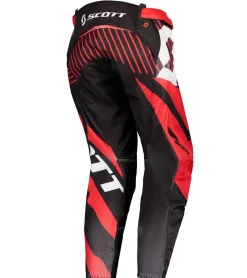 Sportunterbekleidung|Radsport*SCOTT Pant 450 Patchwork Herren Moto-Cross Hose Motorsport-Kleidung mit vergrößertem Kniebereich 263436 1042 Schwarz/Rot/Weiß