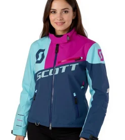 Sportoberbekleidung|Radsport*SCOTT Shell Pro Damen Moto-Cross Jacke Bike-Jacke mit Dryosphere Membran Softshell-Jacke 245005 5340 Pink/Blau