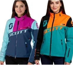 Sportoberbekleidung|Radsport*SCOTT Shell Pro Damen Moto-Cross Jacke Bike-Jacke mit Dryosphere Membran Softshell-Jacke 245005 Blau/Orange oder Pink/Blau
