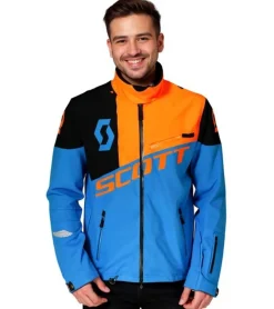 Sportoberbekleidung|Radsport*SCOTT Shell Pro Herren Moto-Cross Jacke Bike-Jacke mit Dryosphere Membran Softshell-Jacke 245000 5726 Blau/Orange