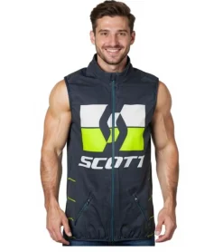 Sportoberbekleidung|Radsport*SCOTT Vest Enduro Herren Moto-Cross Weste Bike-Weste aus windabweisendem Material 268623 1054 Blau/Gelb