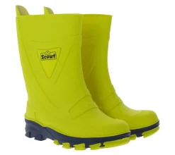 Stiefel*Scout Kinder Gummistiefel robuste Regen-Schuhe mit reflektierendem Detail an der Ferse 96071058 Gelb