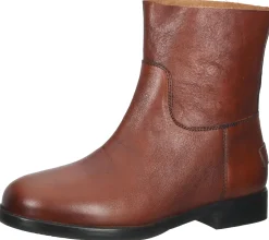 Boots & Stiefel*SHABBIES Amsterdam Damen Echtleder Schlupf-Stiefelette rustikale Herbst-Schuhe 181020174 Cognac-Braun