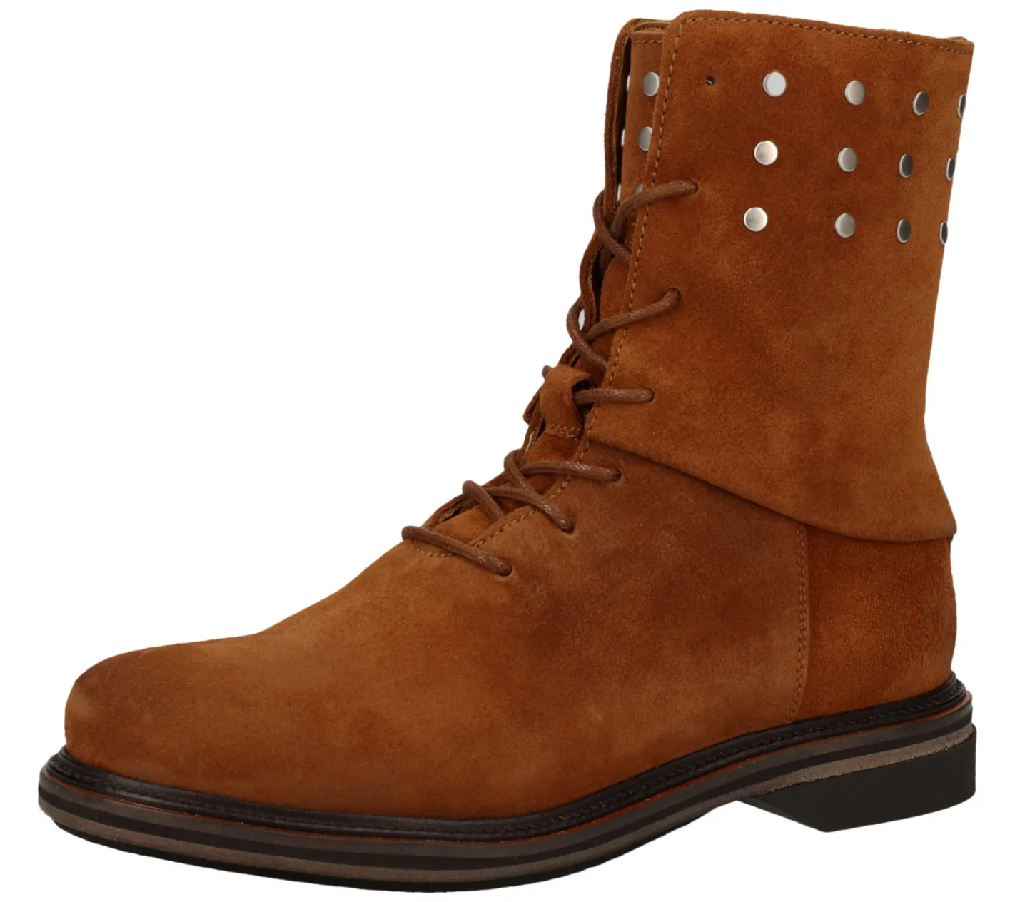 Boots & Stiefel*SHABBIES Amsterdam Damen Stiefel Echtleder-Schuhe Stiefeletten Schnür-Schuhe 185020012 Braun