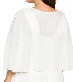 Poloshirts & Blusen*sheego Damen Bluse Überwurf-Bluse mit langer Zipfelform 3/4 Ärmeln Große Größen 134978 Weiß