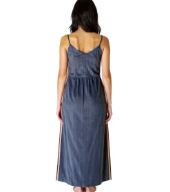 Kleider*sheego Damen Kleid in Nadelstreifenoptik Sommer-Kleid Große Größen 134104 Grau