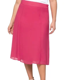 Große Größen|Röcke*sheego Damen Rock in leicht ausgestellter Form Chiffon-Rock Große Größen 127158 Rosa