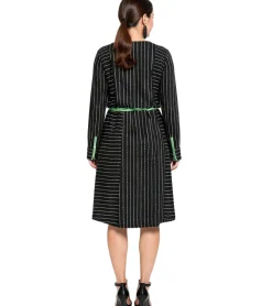 Große Größen|Kleider*sheego Damen Sommer-Kleid knielanges Kleid mit Eingrifftaschen Große Größen Langarm 89135290 Schwarz