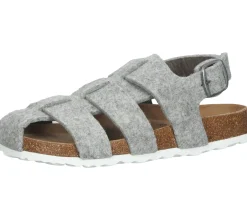 Zehentrenner & Sandalen|Pantoffeln & Hausschuhe*SHEPHERD Tyra Damen Filz-Sandalette im Gladiator-Stil Römer-Sandale Made in Spanien 51-22072 020 Grau