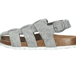 Zehentrenner & Sandalen|Pantoffeln & Hausschuhe*SHEPHERD Tyra Damen Filz-Sandalette im Gladiator-Stil Römer-Sandale Made in Spanien 51-22072 020 Grau