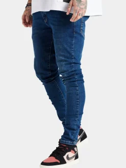Jeans & Hosen*Sik Silk Denim Slim Fit Schmal geschnittene Jeans blau
