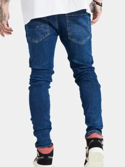 Jeans & Hosen*Sik Silk Denim Slim Fit Schmal geschnittene Jeans blau