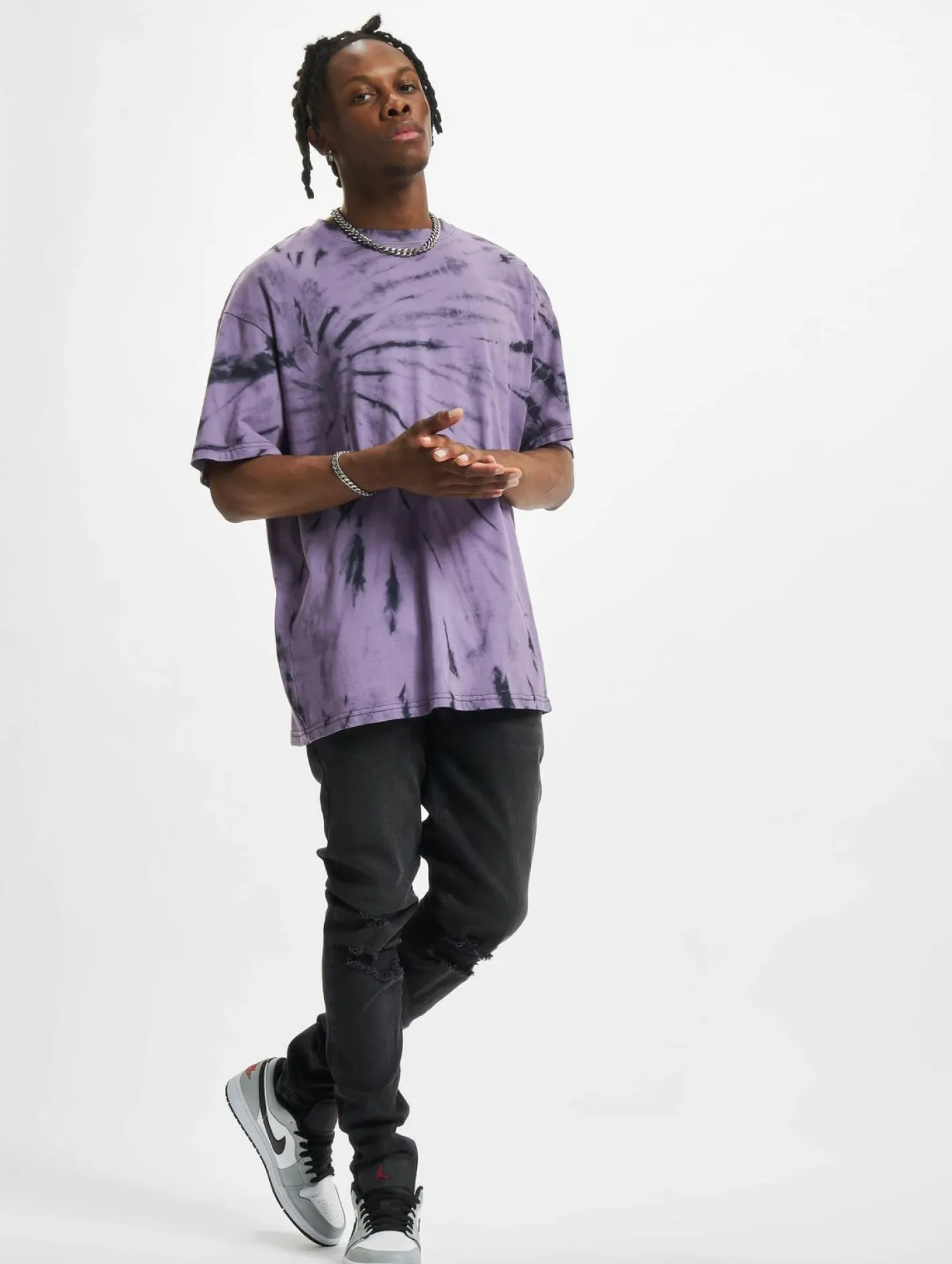 Jeans & Hosen*Sik Silk Distressed Denims Slim Fit Schmal geschnittene Jeans schwarz