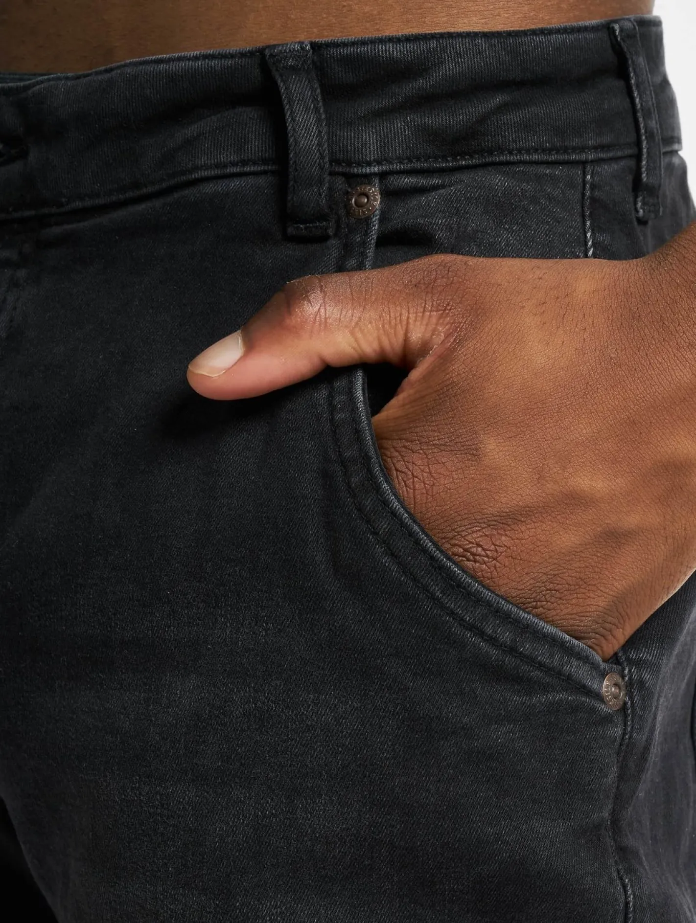 Jeans & Hosen*Sik Silk Distressed Denims Slim Fit Schmal geschnittene Jeans schwarz