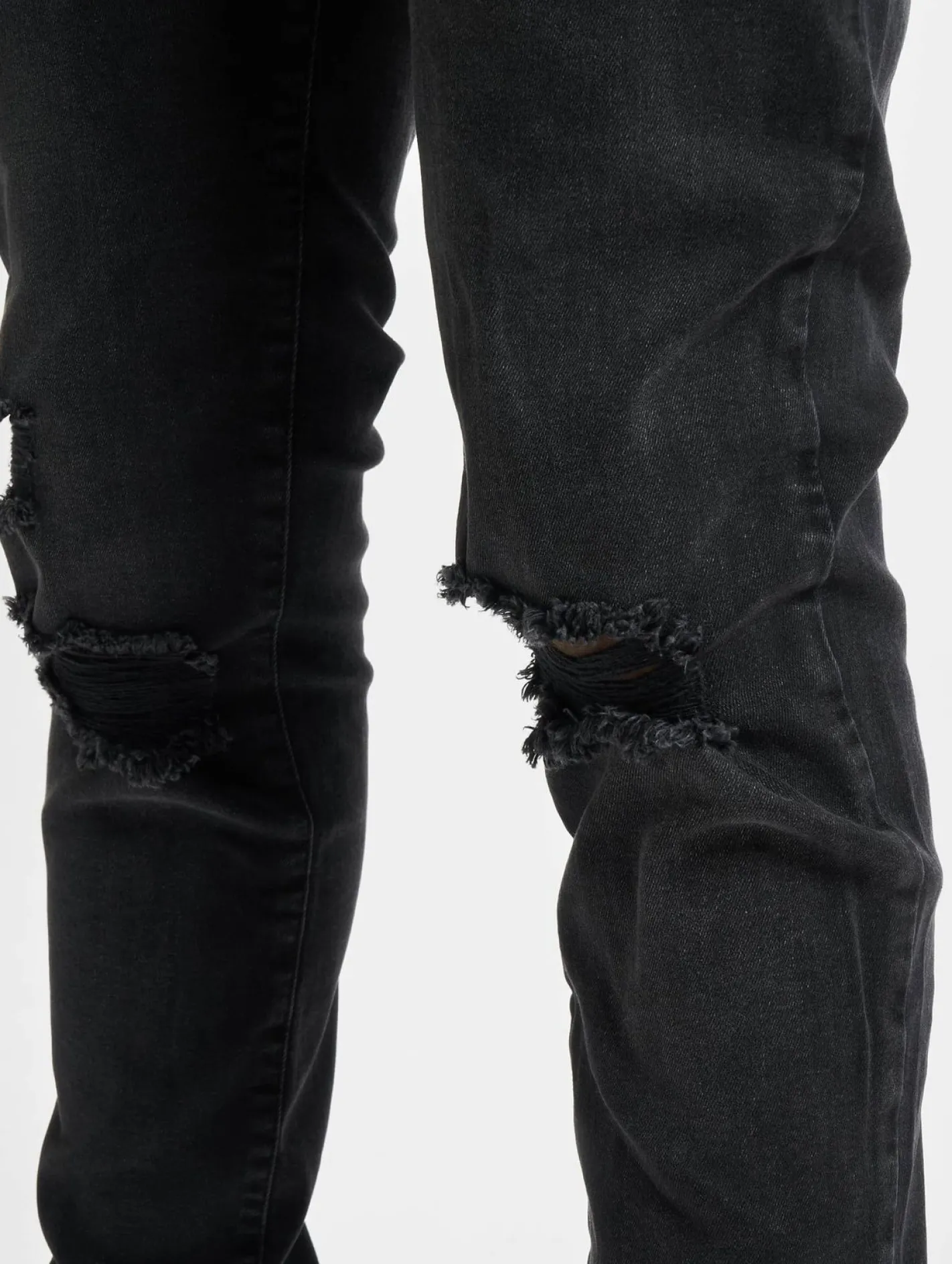 Jeans & Hosen*Sik Silk Distressed Denims Slim Fit Schmal geschnittene Jeans schwarz