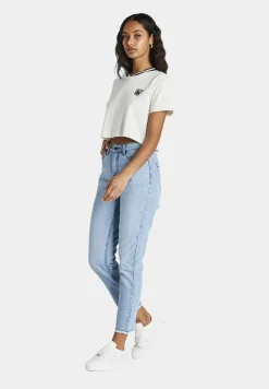 Hosen & Jeans*Sik Silk Distressed Mom Jeans blau