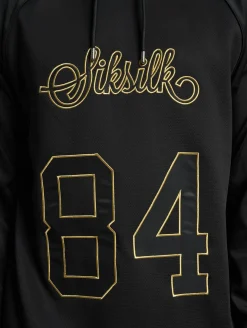 Pullover & Sweater*Sik Silk Overhead Retro Sport Hoodie schwarz