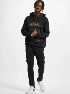 Pullover & Sweater*Sik Silk Overhead Retro Sport Hoodie schwarz