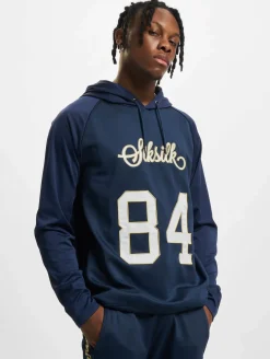 Sweater & Pullover|Pullover & Sweater*Sik Silk Overhead Retro Sports Hoodie blau