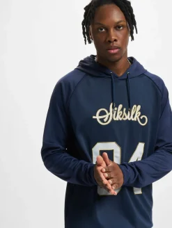 Sweater & Pullover|Pullover & Sweater*Sik Silk Overhead Retro Sports Hoodie blau