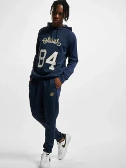 Sweater & Pullover|Pullover & Sweater*Sik Silk Overhead Retro Sports Hoodie blau