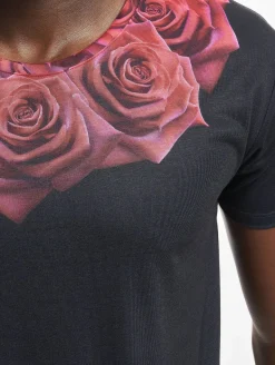 T-Shirts & Tank Tops*Sik Silk Rose T-Shirt schwarz