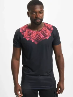 T-Shirts & Tank Tops*Sik Silk Rose T-Shirt schwarz