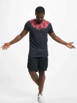 T-Shirts & Tank Tops*Sik Silk Rose T-Shirt schwarz