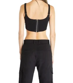 Tops & T-Shirts*Sixth June Corset Strap Damen Crop Top stylisches Sommer-Shirt Tank-Top W33749KTO Schwarz