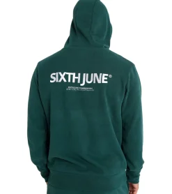 Pullover & Sweater*Sixth June Cosy Ribbed Herren Hoodie mit Kapuze Baumwoll-Pullover im Strick-Design 22640 Grün