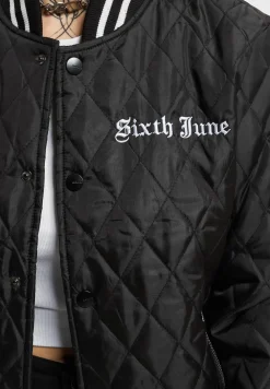 Mäntel & Jacken*Sixth June Crew Wattierte Collegejacke Schwarz