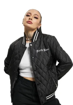 Mäntel & Jacken*Sixth June Crew Wattierte Collegejacke Schwarz