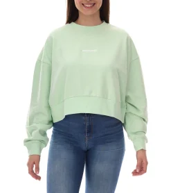 Sweater & Pullover*Sixth June Damen Crop-Pullover mit Stickerei Rundhals-Pullover Langarm-Shirt W33810ESW Mintgrün