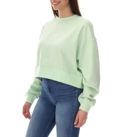 Sweater & Pullover*Sixth June Damen Crop-Pullover mit Stickerei Rundhals-Pullover Langarm-Shirt W33810ESW Mintgrün