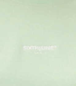 Sweater & Pullover*Sixth June Damen Crop-Pullover mit Stickerei Rundhals-Pullover Langarm-Shirt W33810ESW Mintgrün